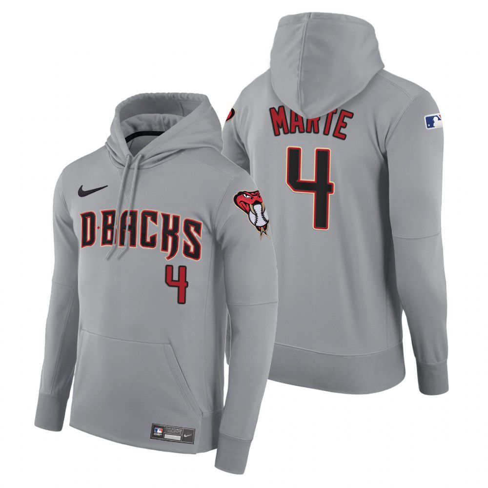 Men Arizona Diamondback 4 Marte gray road hoodie 2021 MLB Nike Jerseys